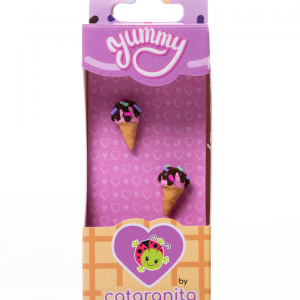 Aretes Mini Helado Fresa